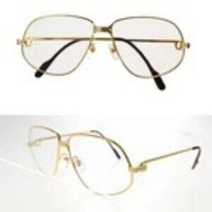 CARTIER Maillon Panthere Glasses Eye Wear Metal Plastic Gold Bordeaux 3